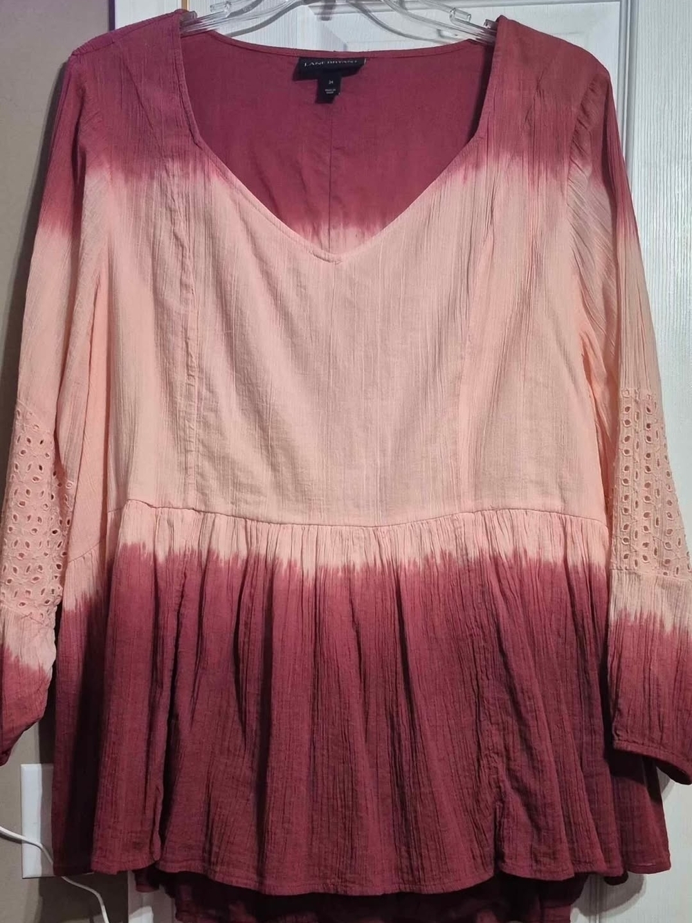 Lane Bryant Ombre Rose to Cream Peasant Tunic